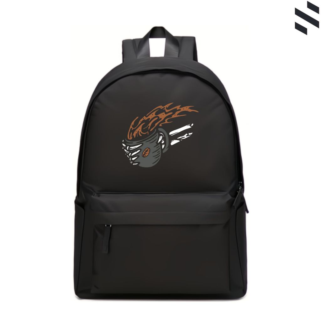 Tas Ransel Sekolah Pria Wanita Backpack Laptop Hitam Keren