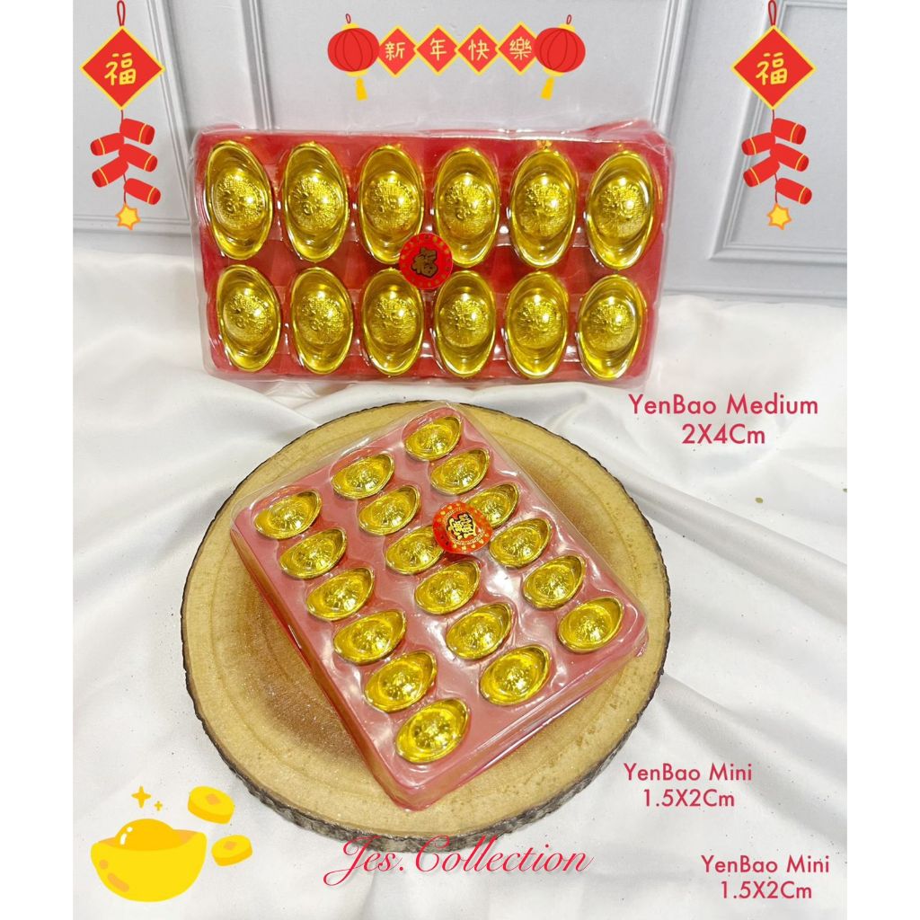 Hiasan Uang Yenbao Yen Pao Emas Yuan Bao IMLEK SINCIA