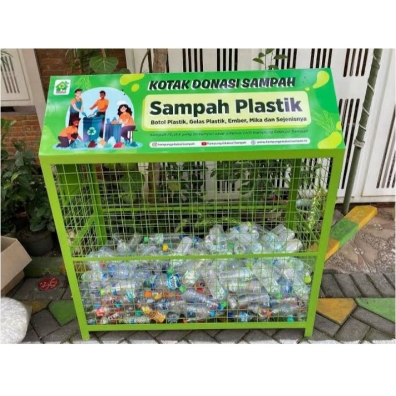 tempat sampah botol plastik daur ulang