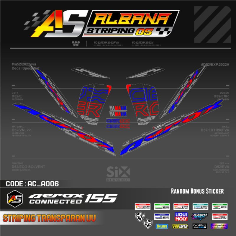 STRIPING TRANSPARAN AEROX NEW/STICKER AEROX NVX