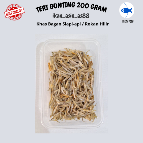 

IKAN ASIN TERI GUNTING/IKAN TERI GUNTING/TERI GUNTING 200 GRAM