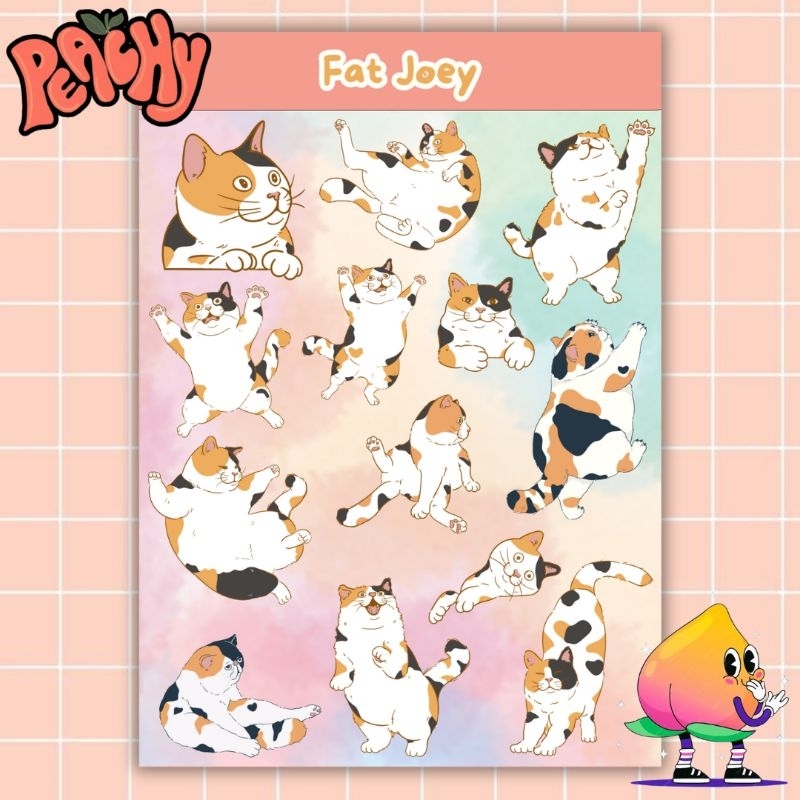 

Peachy SS - Fat Joey Sticker Sheet | sticker Waterproof | sticker vinyl | sticker deco | sticker tumbler | stiker anti air | sticker buku journal | sticker HP laptop | sticker murah | sticker band | sticker helm | sticker pack | sticker A6 | aesthetic