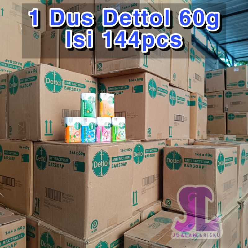 1 Dus Sabun Dettol 60gr Sabun Batang Isi 144pcs Mix