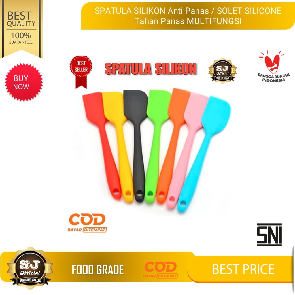 SPATULA SILIKON Anti Panas / SOLET SILICONE Tahan Panas MULTIFUNGSI Bahan FOOD GRADE