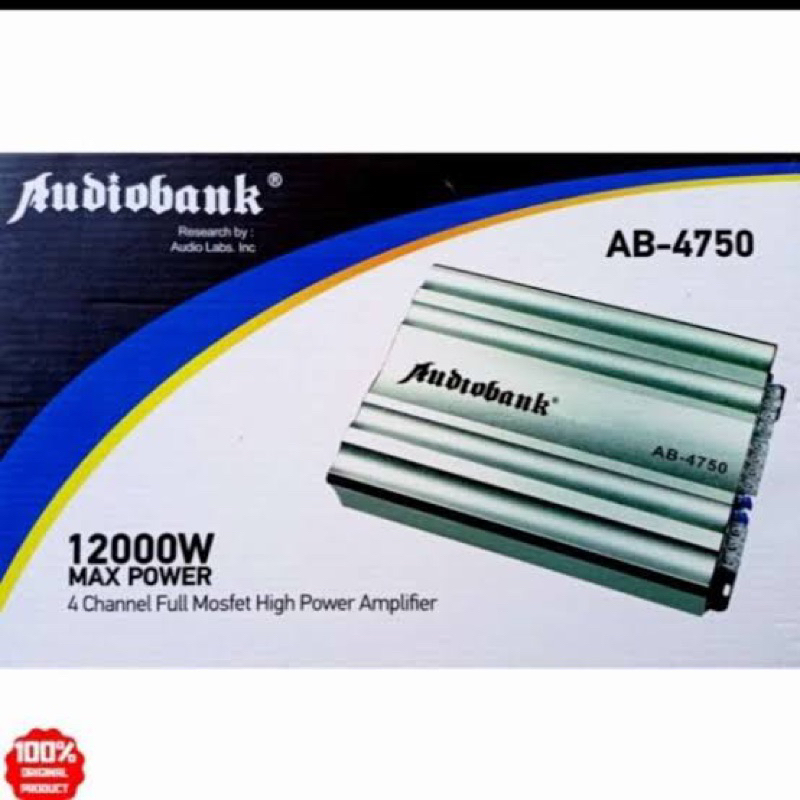 Audio Bank Power Amplifier Mobil 4 Channel Audiobank AB-4750 Audio bank Original