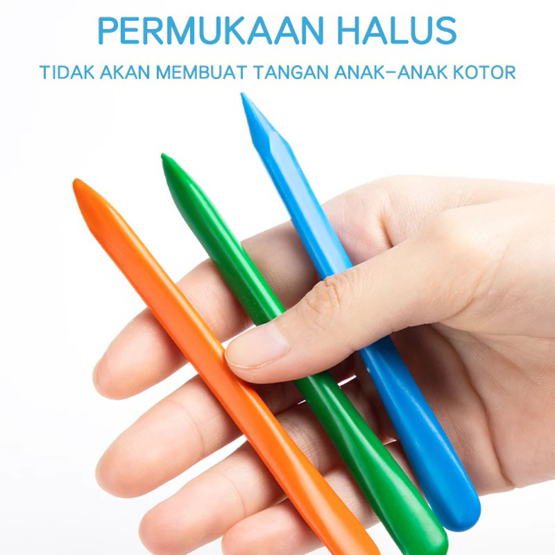 

cnt Crayon Non Toxic 12/24/36 anti kotor/ Krayon Warna Triangular Tidak Beracun untuk Menggambar