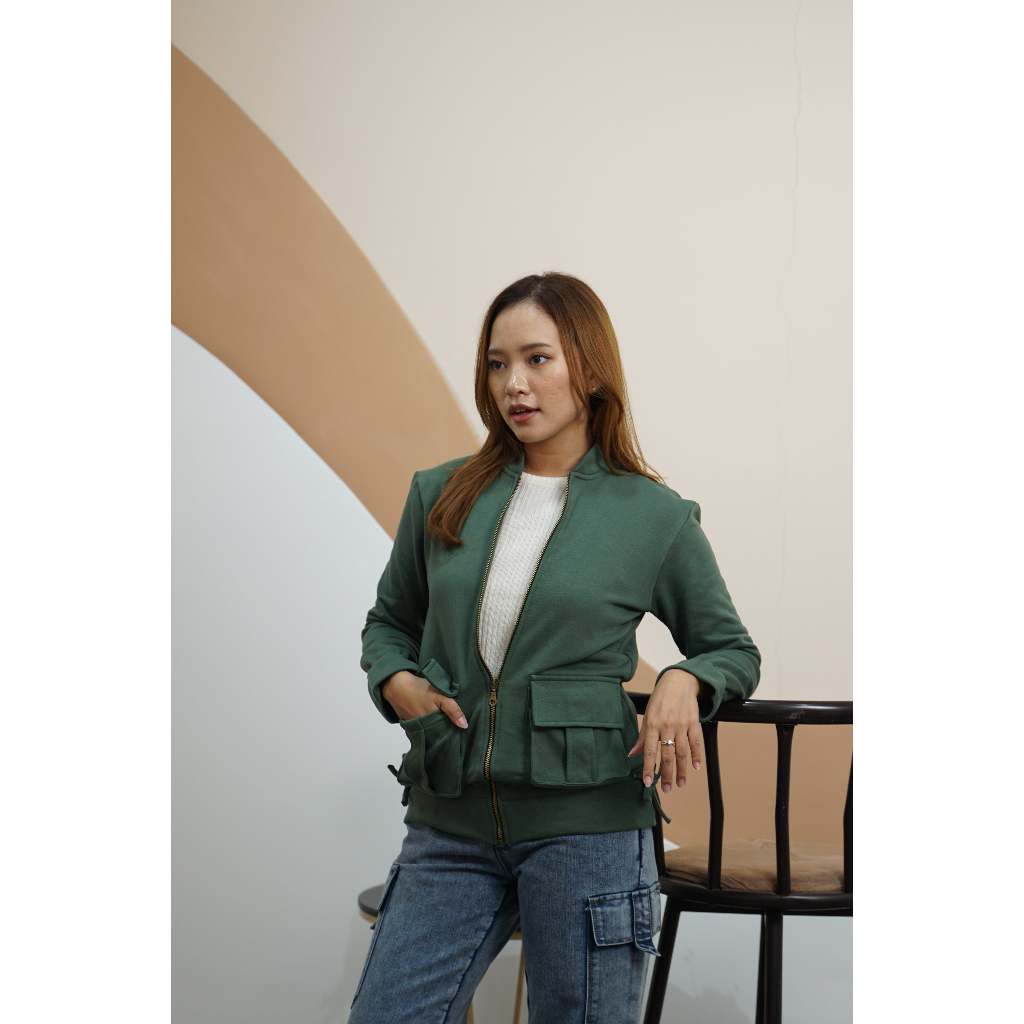 Missty Jaket Wanita Warna Hijau Model Korea Kekinian Best Seller (Jasmine 66)