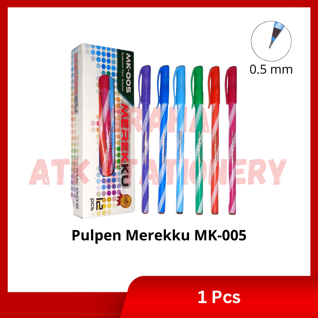 

[1 Kotak] Pulpen Ulir Merekku MK-005 / Ball Pen / Pena Ulir 0.5mm Merekku MK-005