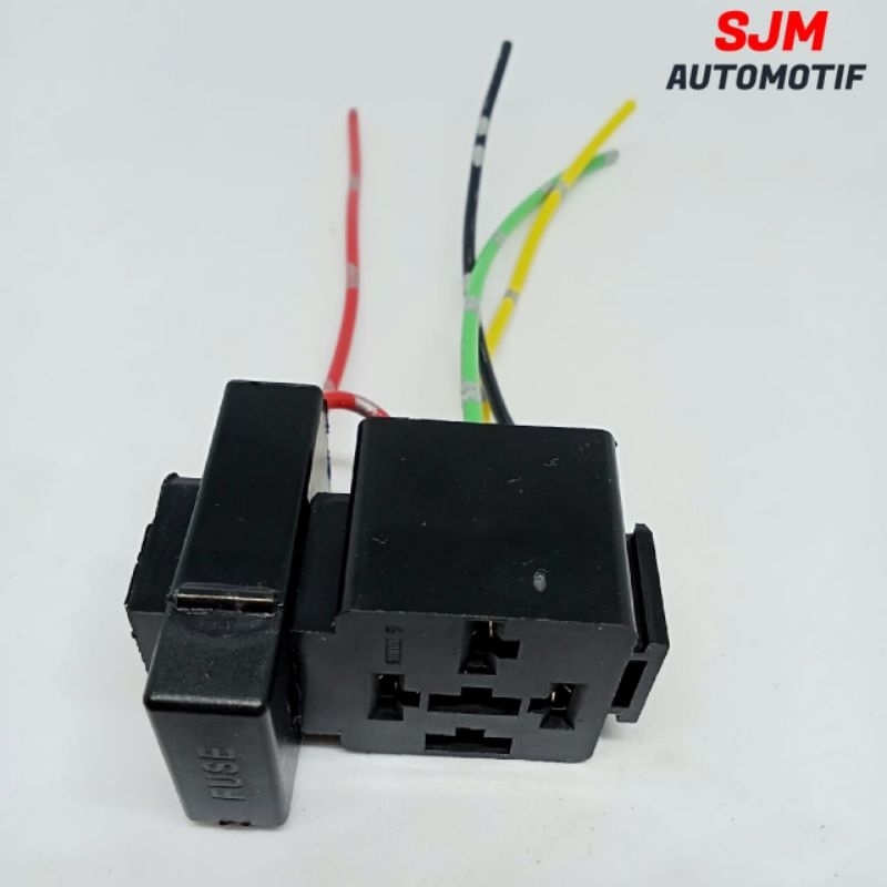 rumah relay gandeng soket relay 4 kaki 5 kaki set plus box sekring tancap Dx besar motor mobil unive