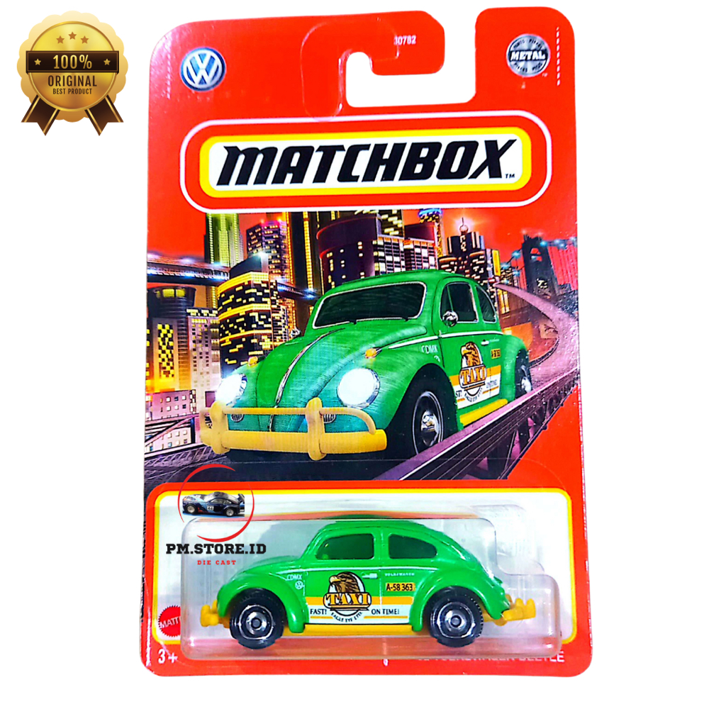 matchbox 62 volkswagen beetle hijau taxi