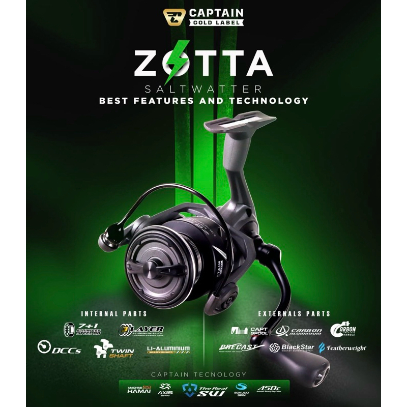 Reel Captain Gold label ZOTTA SW POWER HANDLE 1000 2000 3000