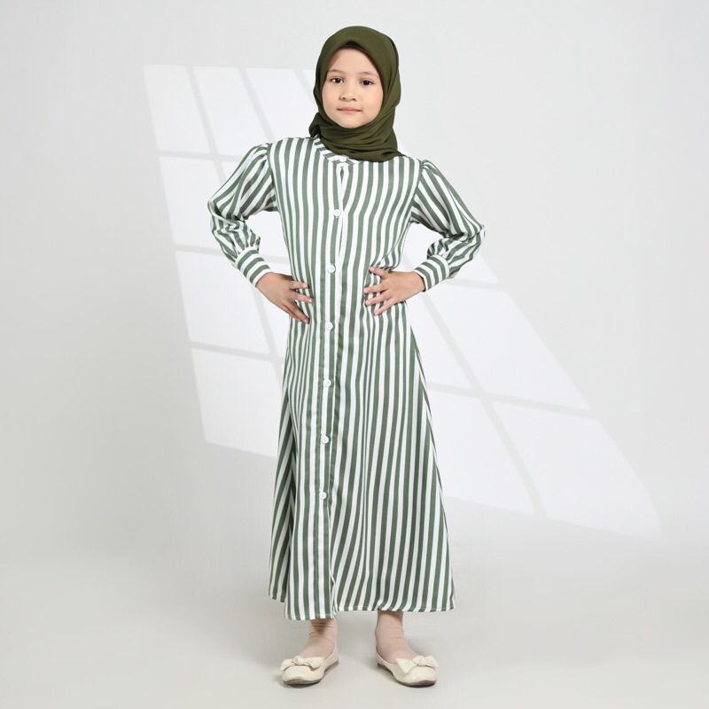 Gamis Rayyana Anak salur Dress green