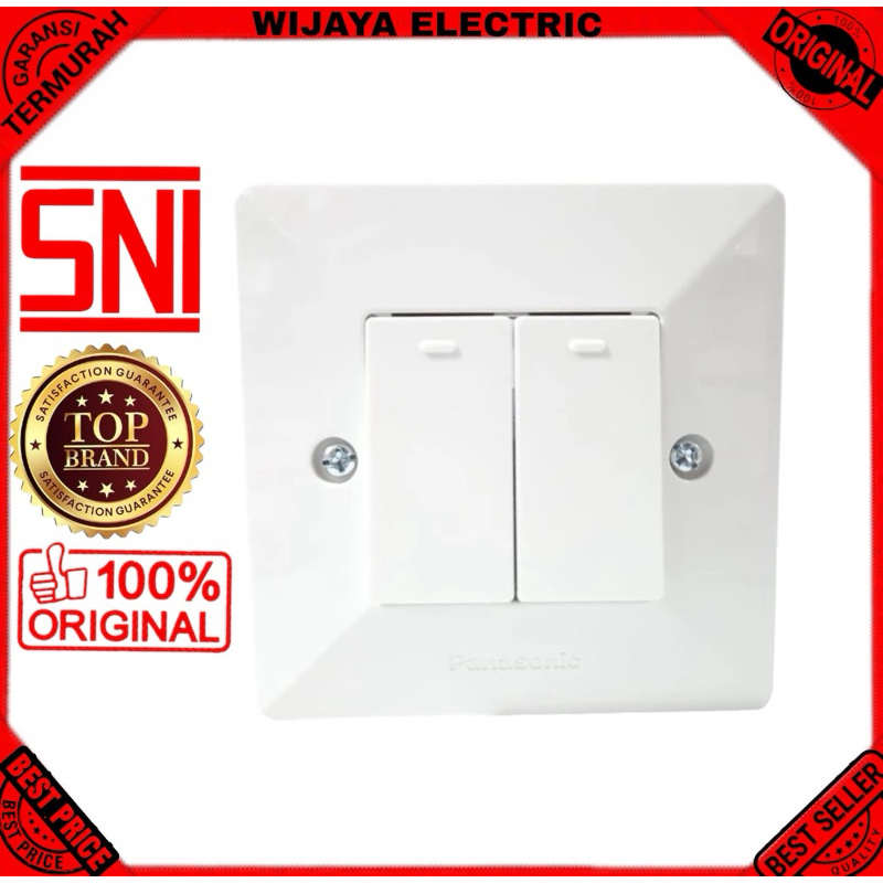 Panasonic saklar double Saklar seri putih Flasimo WCJP 52181