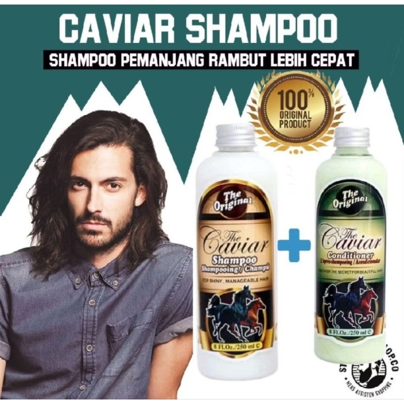 Shampo Sampo Kuda Caviar Pemanjang Rambut Perawatan Penumbuh Penyubur Rambut Botak Rontok Rusak