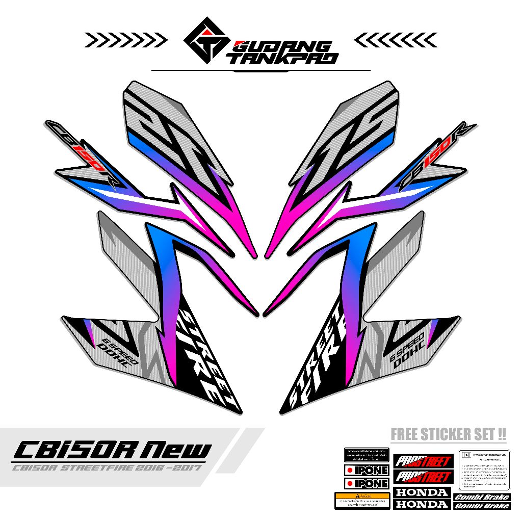 STRIPING HONDA CB150R NEW  / STIKER VARIASI HONDA CB150R NEW KODE 2 STRIPING DECAL HONDA CB15OR STRI