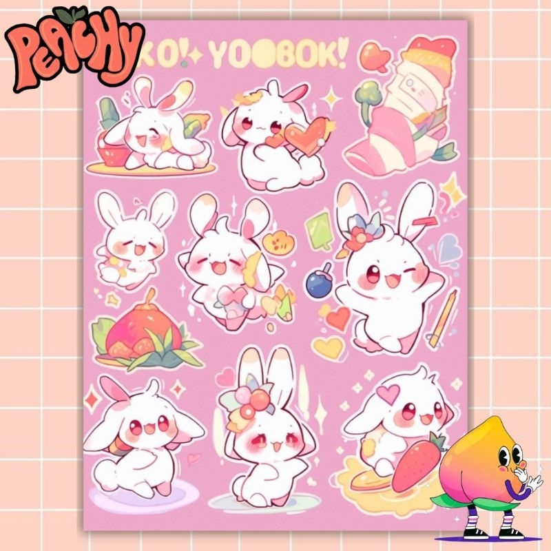 

Peachy SS - Rabby In Love Sticker Sheet | sticker Waterproof | sticker vinyl | sticker deco | sticker tumbler | stiker anti air | sticker buku journal | sticker HP laptop | sticker murah | sticker band | sticker helm | sticker pack | sticker Aesthetic