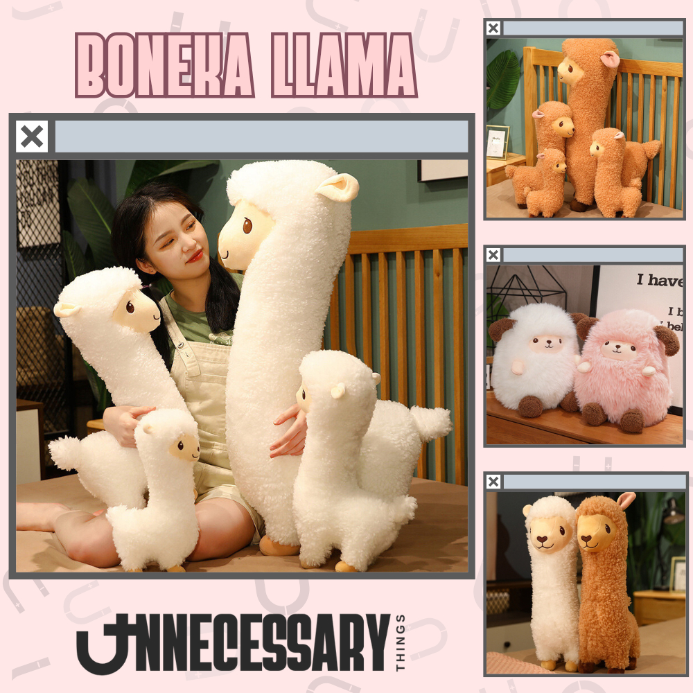 Bantal Llama Alpaca Domba Sheep Cushion Plushie Gift Boneka Lucu Hadiah Giant Besar Kado Ultah Anak 