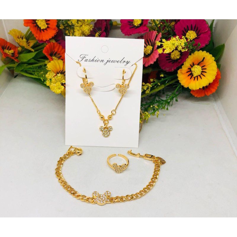 SET PERHIASAN MOTIF ANAK ASLI TITANIUM IMPORT, ANTI LUNTUR