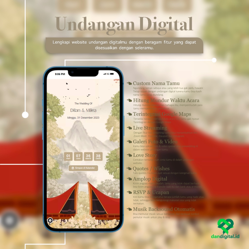 Undangan Digital Website Pernikahan Tema Adat Art Batak
