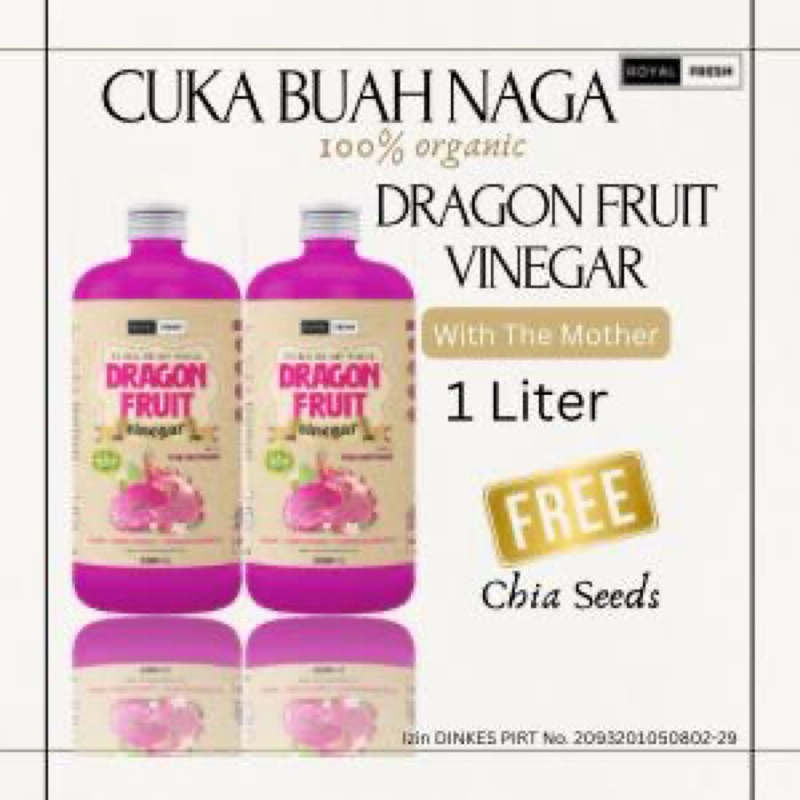 

1 Liter Cuka Buah Naga Dragon Fruit Vinegar Minuman Sehat Probiotik