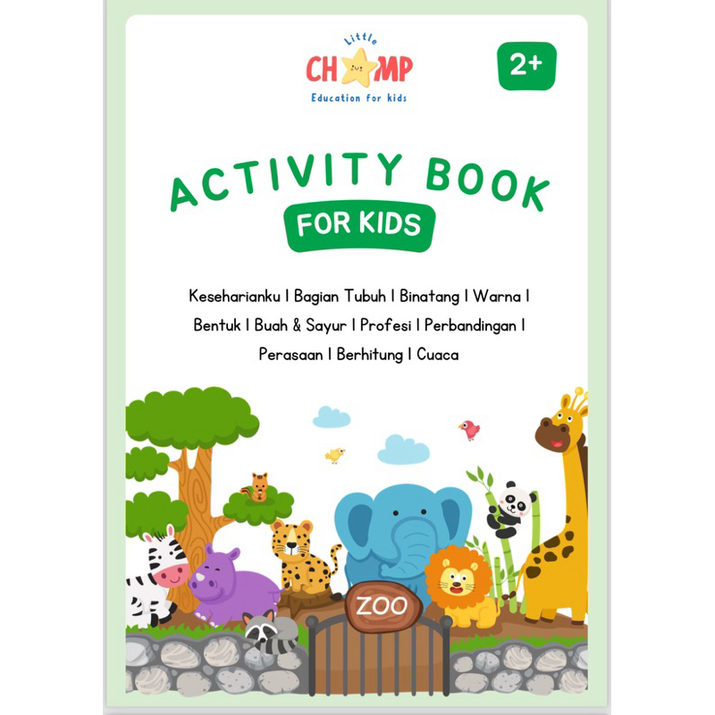 LITTLECHAMP - Lembar Kerja Worksheet / Buku Aktivitas Edukasi Anak / Wipe & Clean Book Usia 2-3 Tahu