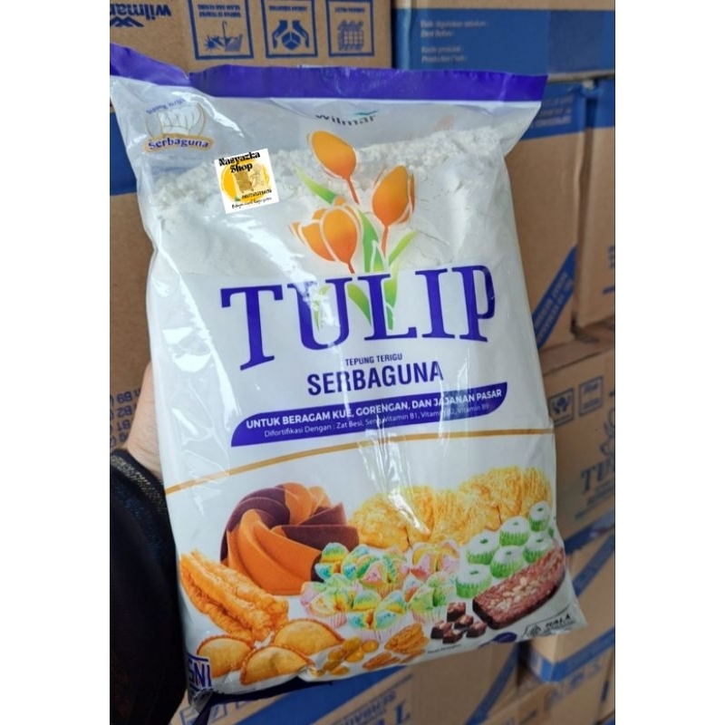 

TEPUNG TERIGU TULIP 1KG /TERIGU SERBAGUNA MERK TULIP KEMASAN 1KG