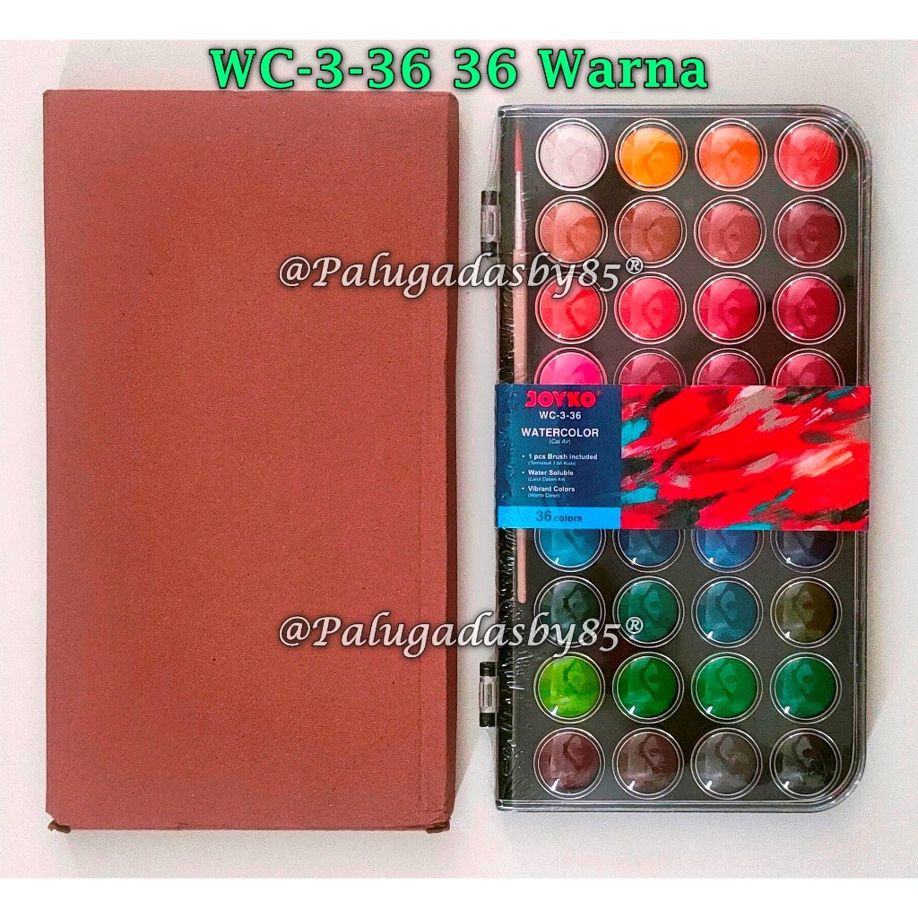 

(1 Set Isi 36 Warna) GROSIR Cat Air JOYKO WC-3-36 36 Warna / Watercolor Set Cat Air Joyko WC-3