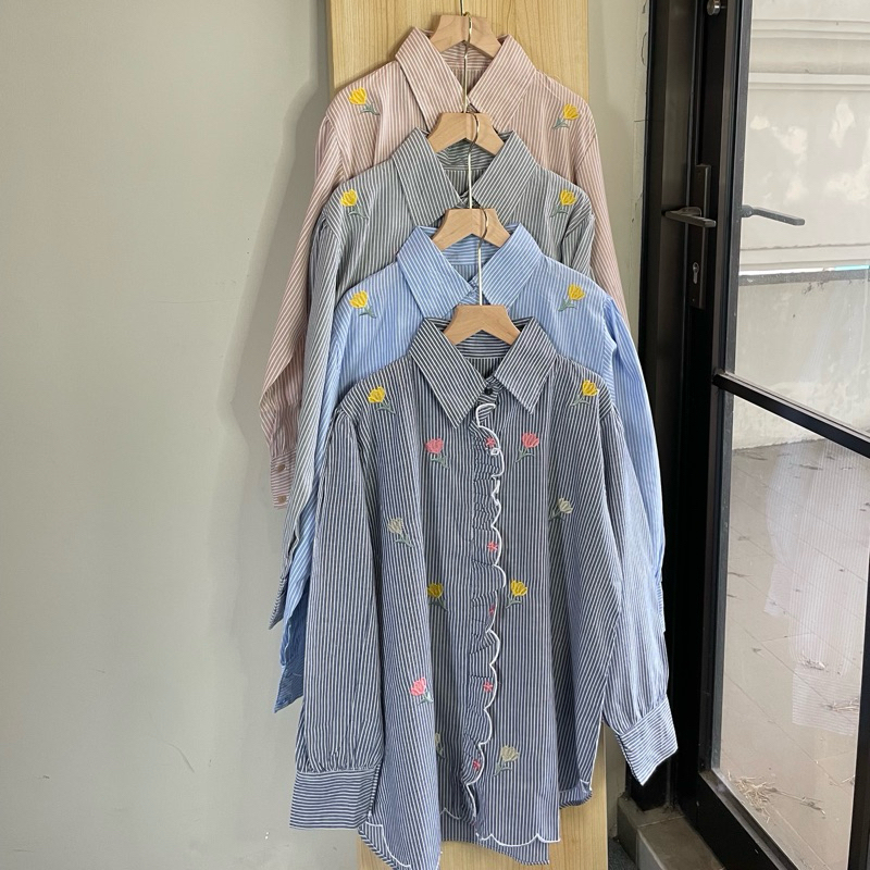 atasan strip neela katun zara