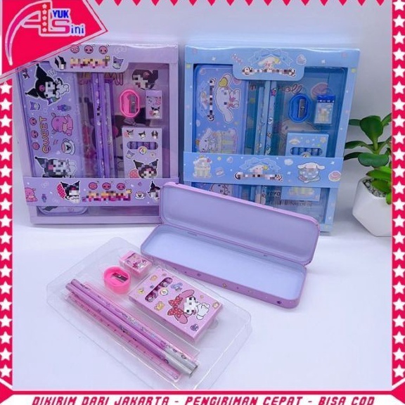 

Big Deals AS Paket Alat Tulis Set 7 in 1 Set Stationery 7in1 Karakter Kartun Alat Tulis Anak Sekolah Penghapus Pengaris Kotak Pensil Penggaris Crayon