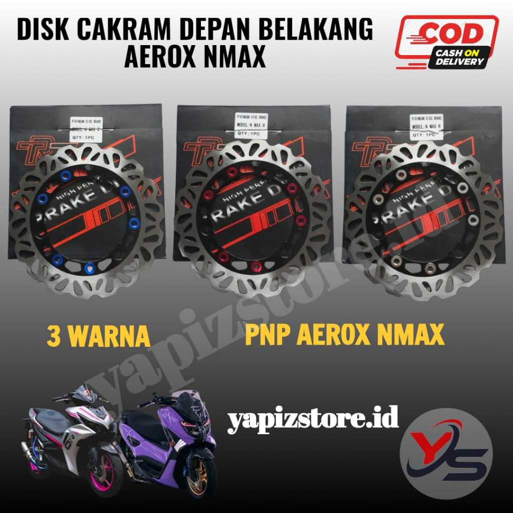 Disk Rem Cakram Motor Pnp Depan Belakang Nmax Aerox Old Dan New / Piringan Cakram