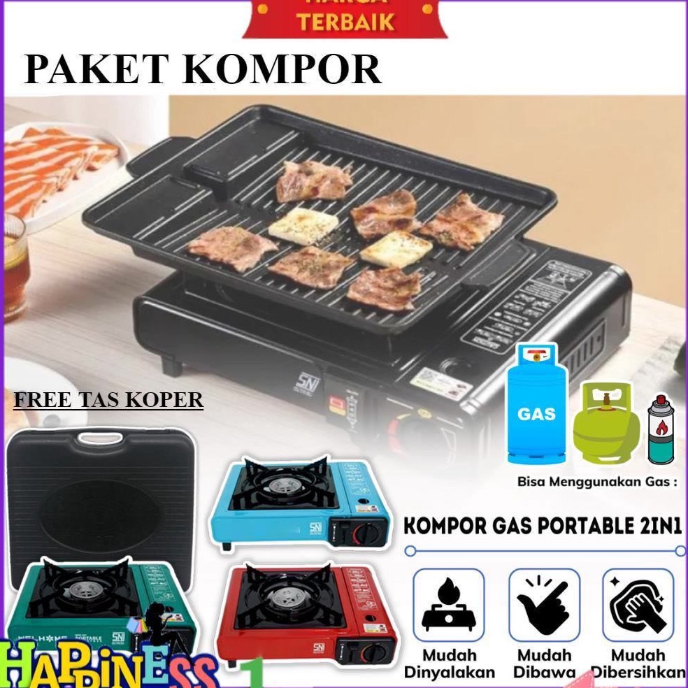 Hadir Terupdate PAKET KOMPOR PORTABLE  GAS  ULTRA GRILL PAKET NGEGRILL MURAH