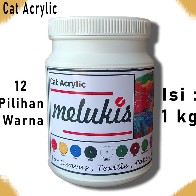 

KODE Y62Q Cat Melukis Acrylic Cat Akrilik Isi 12 Warna 1kg