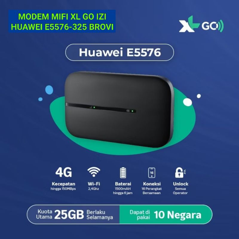 Modem Wifi Huawei E5573  E5576 Mifi XL GO IZI ROAMING 10 NEGARA Unlock 4G All operator Indonesia Gar