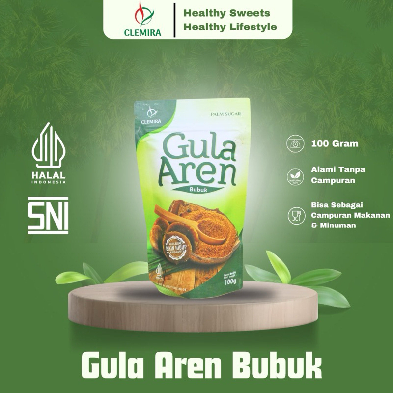 

Clemira Gula Aren Bubuk 100 Gram Gr (Palm Sugar Powder)| Kualitas Murni Asli Tanpa Campuran Halal SNI