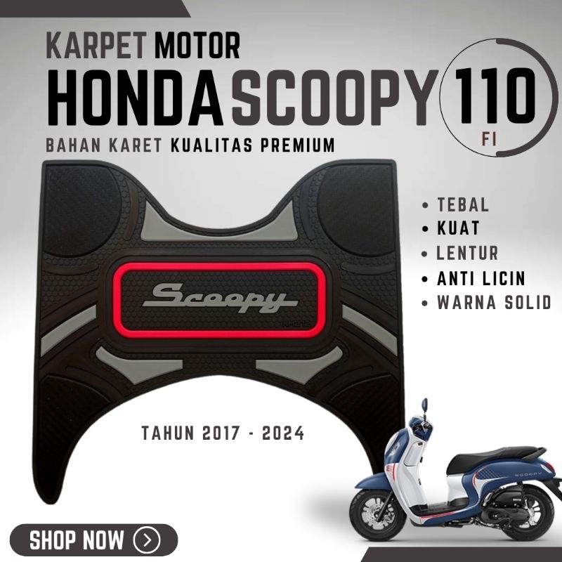KARPET SCOOPY FI TAHUN 2017 - 2024 ALAS KAKI MOTOR HONDA SCOOPY FI AKSESORIS SCOOPY VARIASI SCOOPY