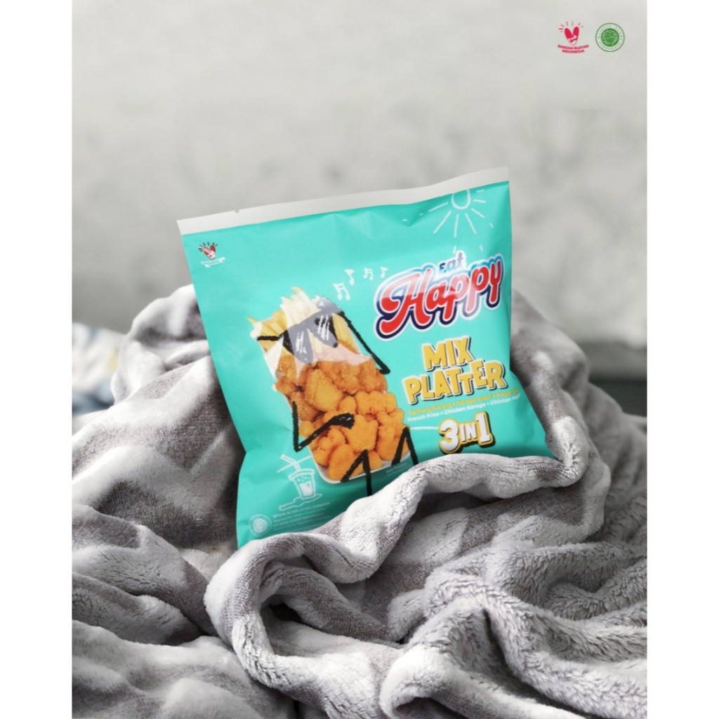 

Hato Eat Happy Mix Platter 3in1 400gr | Kentang Goreng, Naget & Karage Ayam
