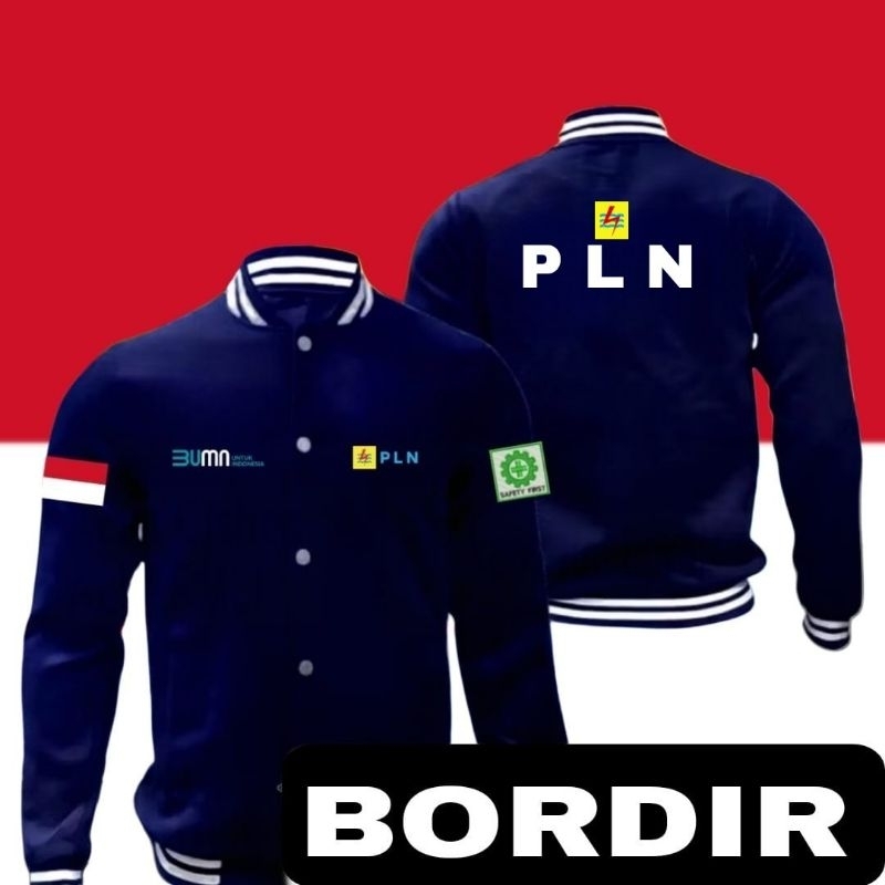 jaket bordir PLN baseball PLN jaket BUMN PLN jaket varsity BUMN PLN jaket baseball PLN jaket basebal