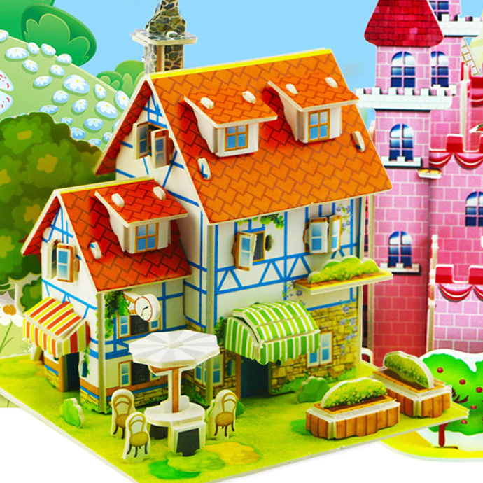 Paper House Paper Foam Puzzle 3D Paper House Mainan Edukasi Anak Puzzle 3D House DIY