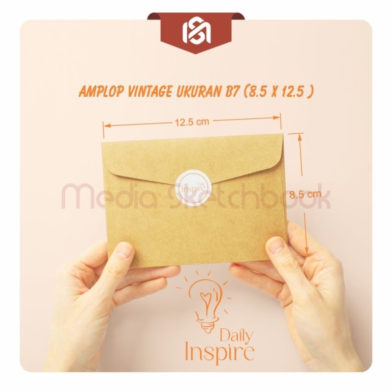 AMPLOP B7 POLOS WARNA KRAFT / AMPLOP UNDANGAN VINTAGE / AMPLOP UCAPAN KECIL / AMPLOP KONDANGAN