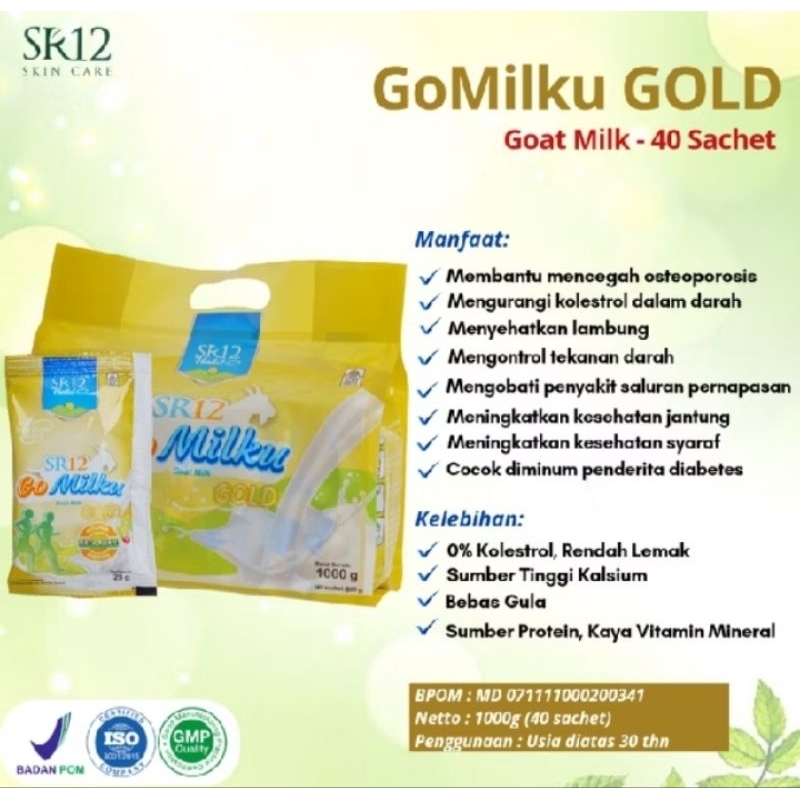 

GOMILKU SR12 KEMASAN RENCENG 1SI 40 SACHET BERAT 1 KG untuk tulang sendi menyehatkan lambung