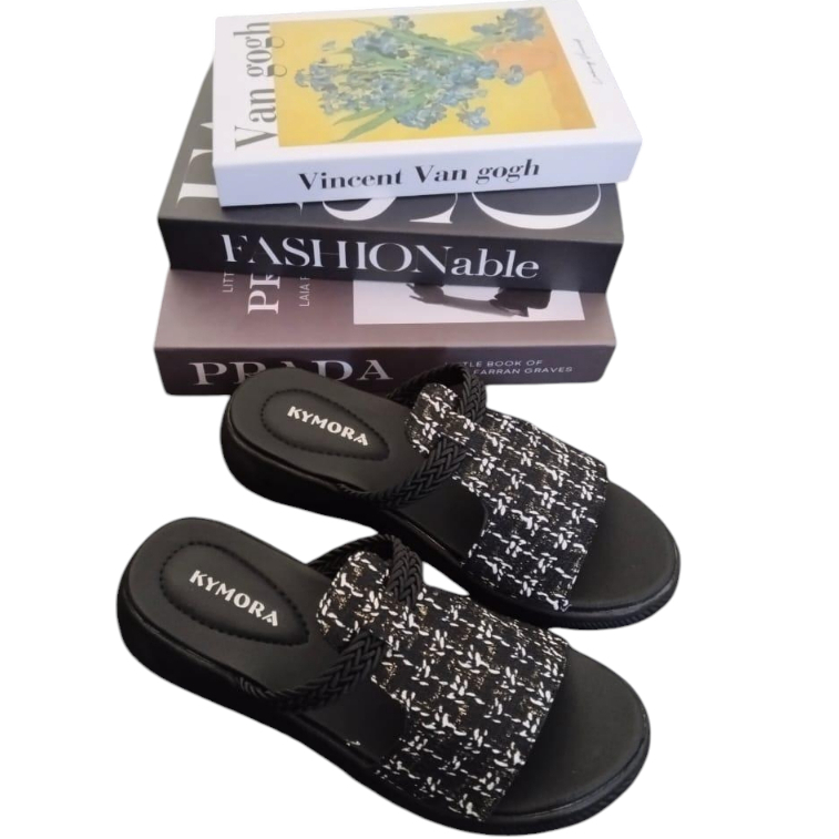 KYMORA - SANDAL WEDGES MOTIF RAJUT TRENDY