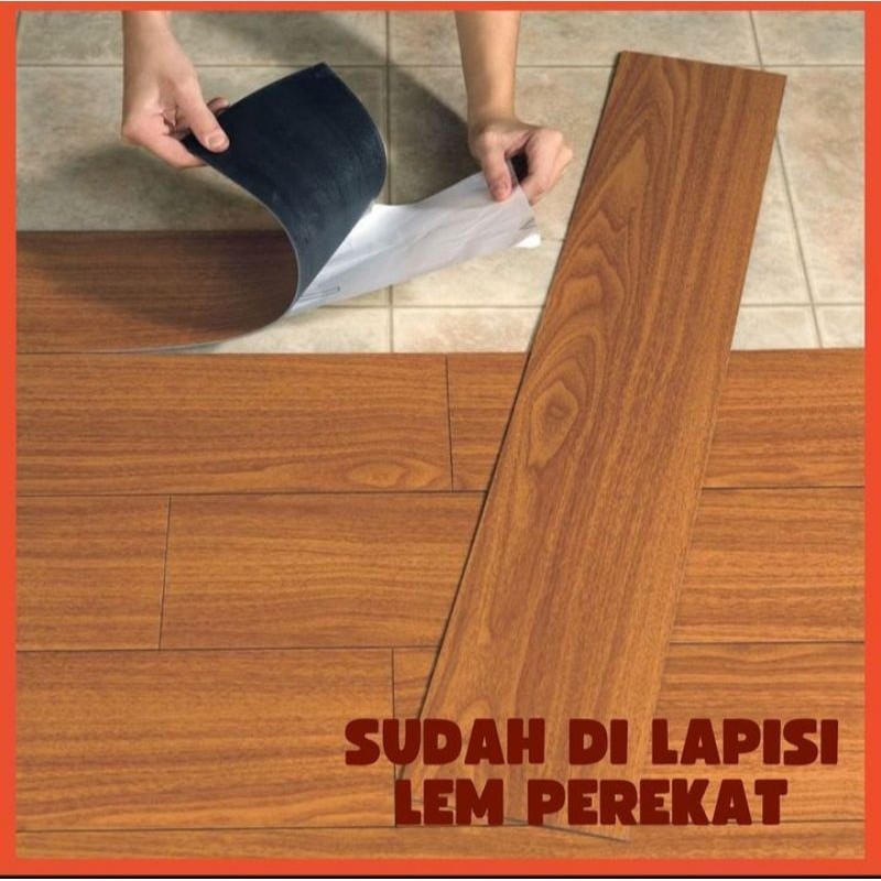 Stiker Floor Vinyl Lantai tahan air tahan rayap Lantai Motif Kayu Perekat diri tanpa lemPerekat Viny