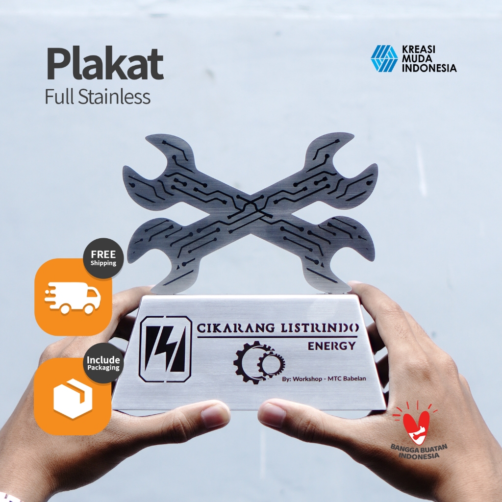 

Plakat Stainless Steel/Akrilik/Kayu Premium Custom FREE Desain