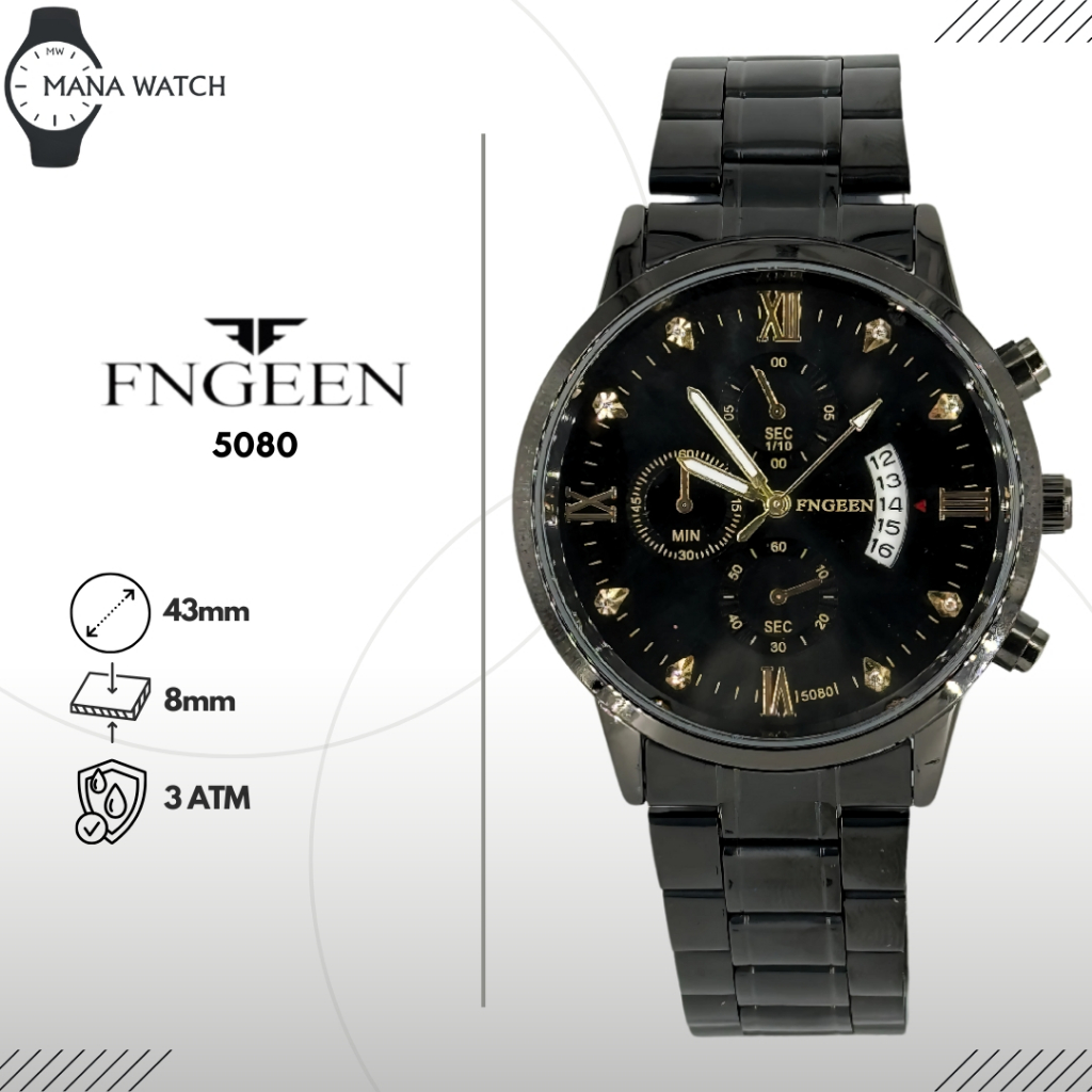 Jam Tangan FNGEEN Original 5080 Stainless Steel Strap