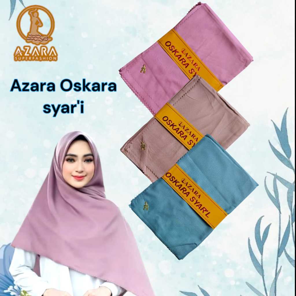 Jilbab Azara Oskara SYAR'I Polos / Hijab Segiempat