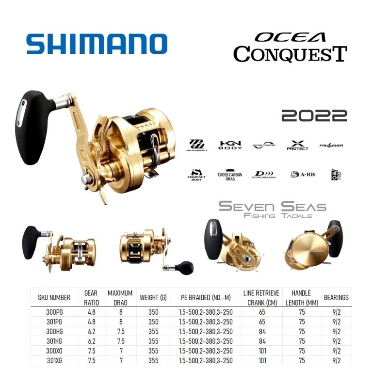 Reel Baitcasting Over Head Shimano Ocea Conquest 301HG