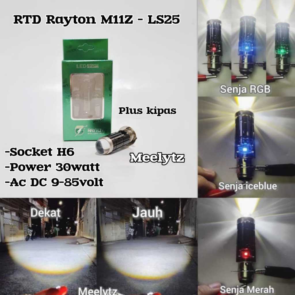Promo Terbaru Rtd M11Z - Lampu Utama H6 Rtd Rayton Plus Senja Rgb Jauh Dekat D3 Putih Kuning M11Z