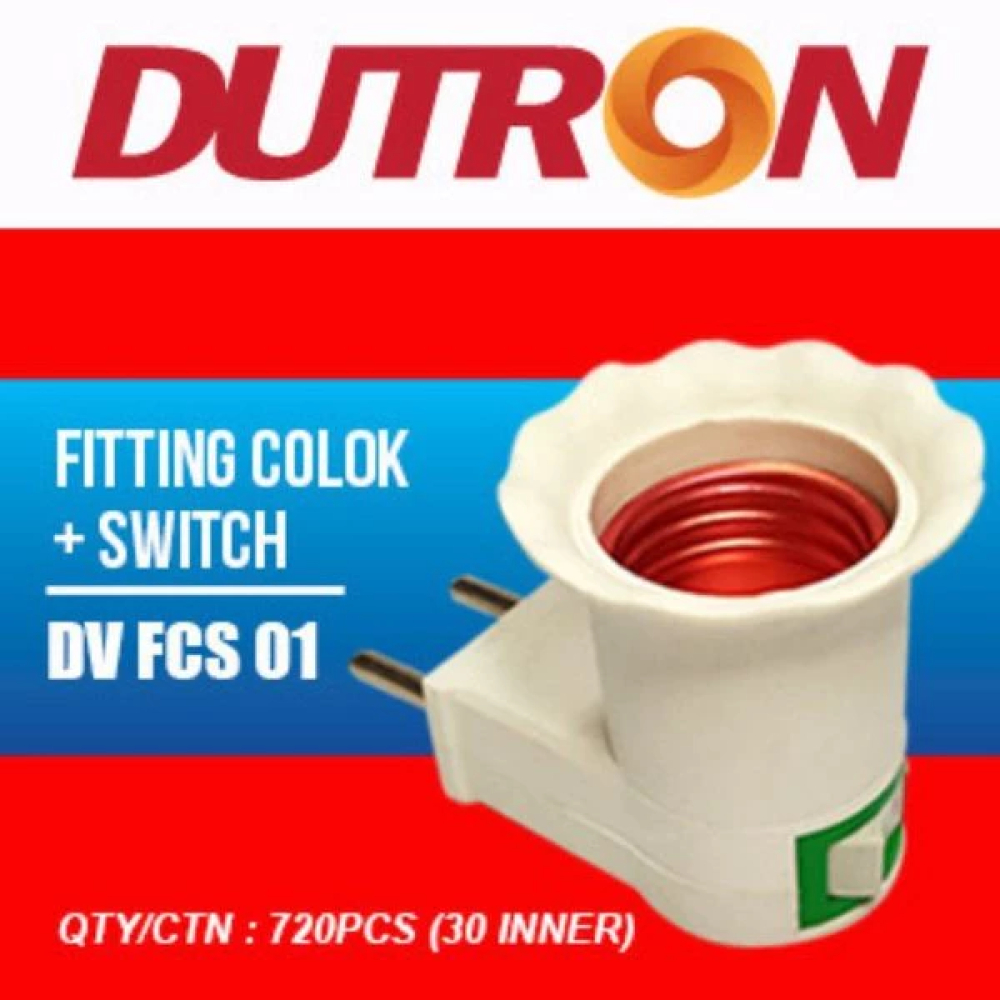 Fitting Colok + Saklar E27 DUTRON DV FCS 01