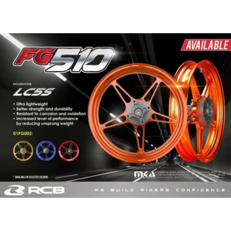 RCB FORGED RIM FG510 UNTUK MX 135 (5 SPEED) & Y125 SIZE 185/250-17 / VELG FORGED MX NEW & 125Z DIJAM