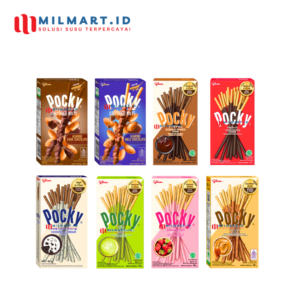 

POCKY STICK CHOCOLATE SNACKS KOTAK MATHCA ALMOND DOUBLE CHOCO COOKIES